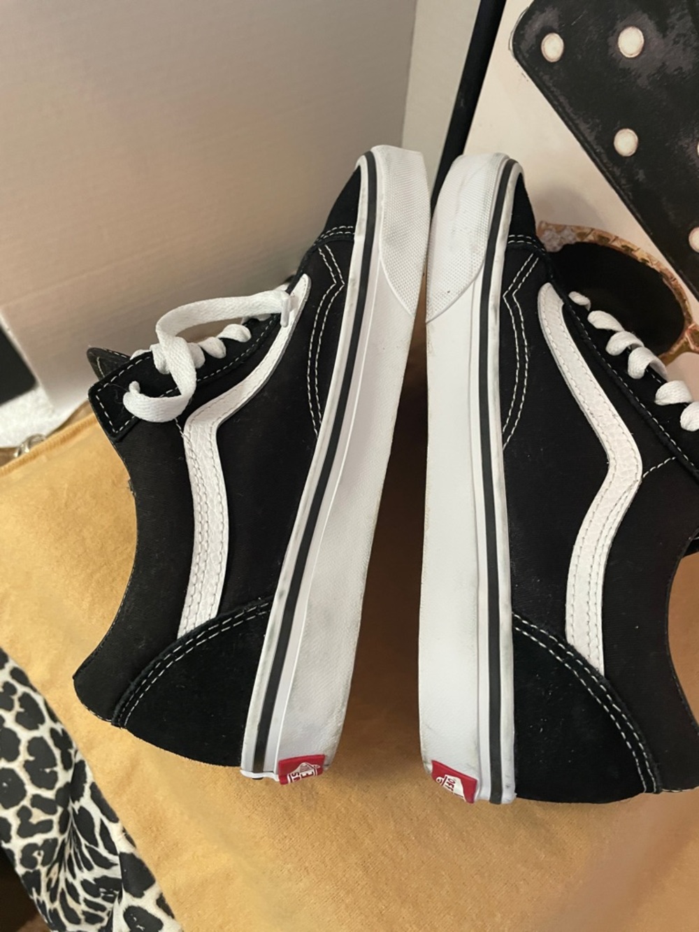 Vans Black & White Low-Top Skate Sneakers - Picture 7 of 12